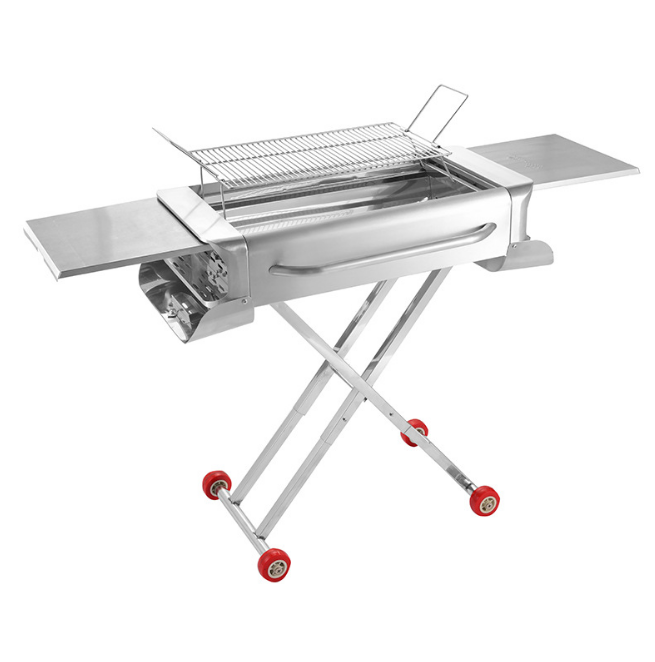 Portable Stainless Steel Household Charcoal Grill Folding Portable Multifunctional BBQ