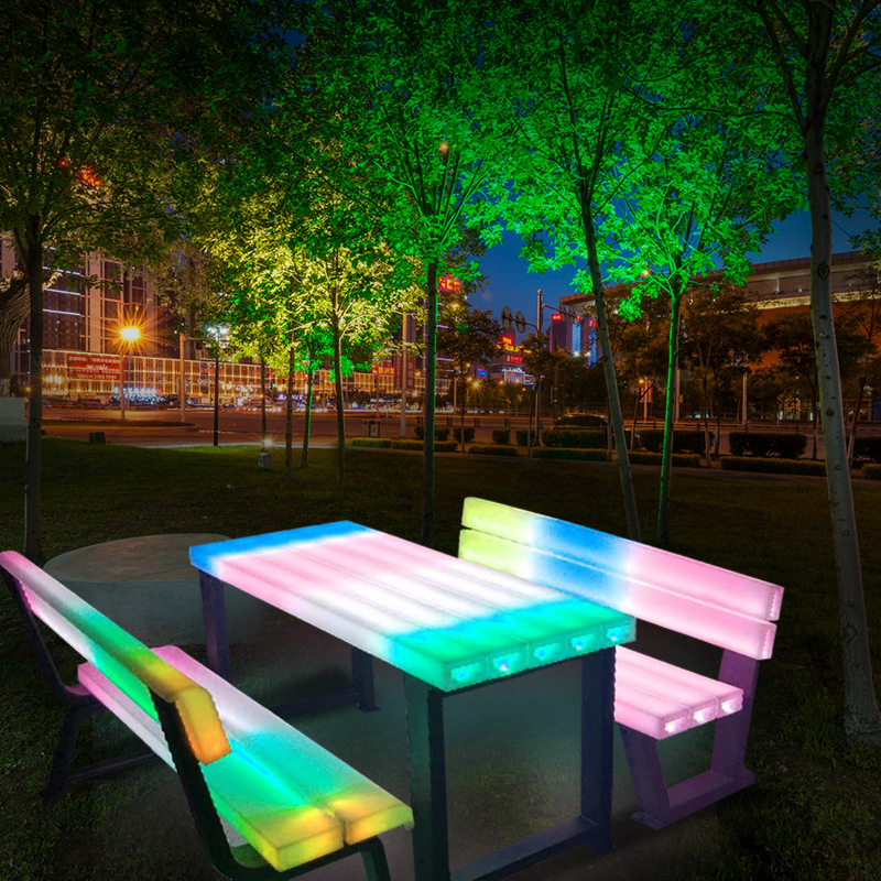 New arrival remote control 64 colors changing colorful Led bench/ waterproof garden furniture led garden bench