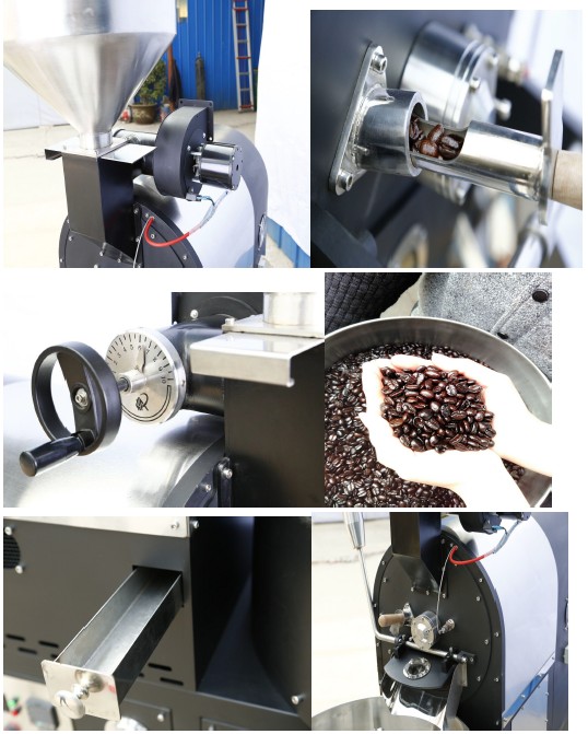 High quality gas heating CE certified 3 kg coffee bean roaster/coffee roasting machine